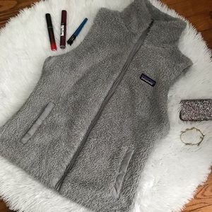 Patagonia Gray High Pile Fleece Zip Up Vest